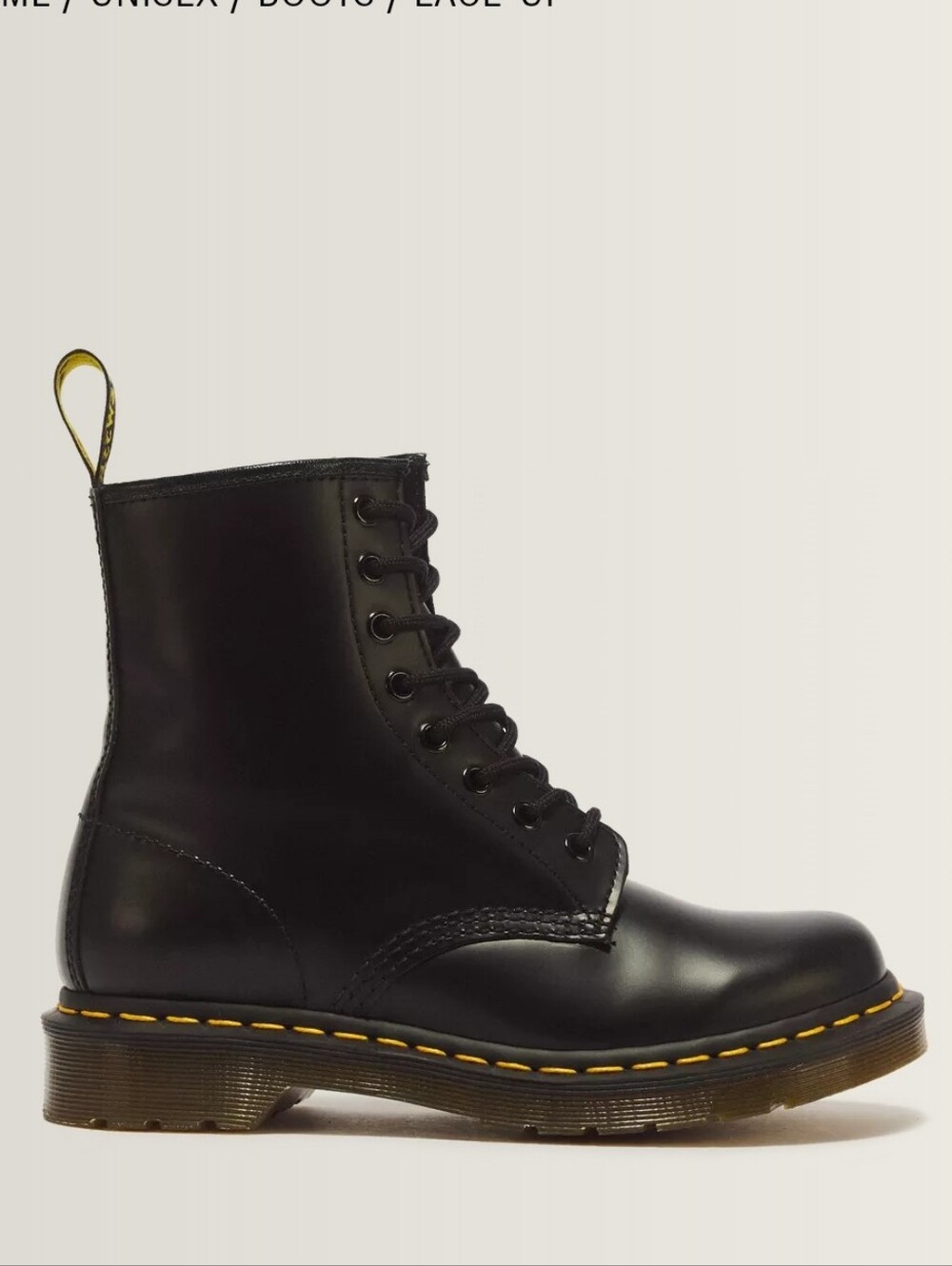 Dr. Martens 1460 Women’s Smooth Leather Lace-Up Boots Black Size 7 Grunge Goth
